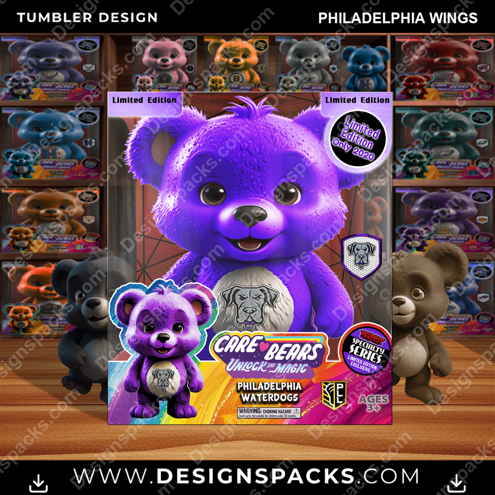 Lacrosse Care Bear Box Philadelphia Wings Tumbler Digital Wrap Design