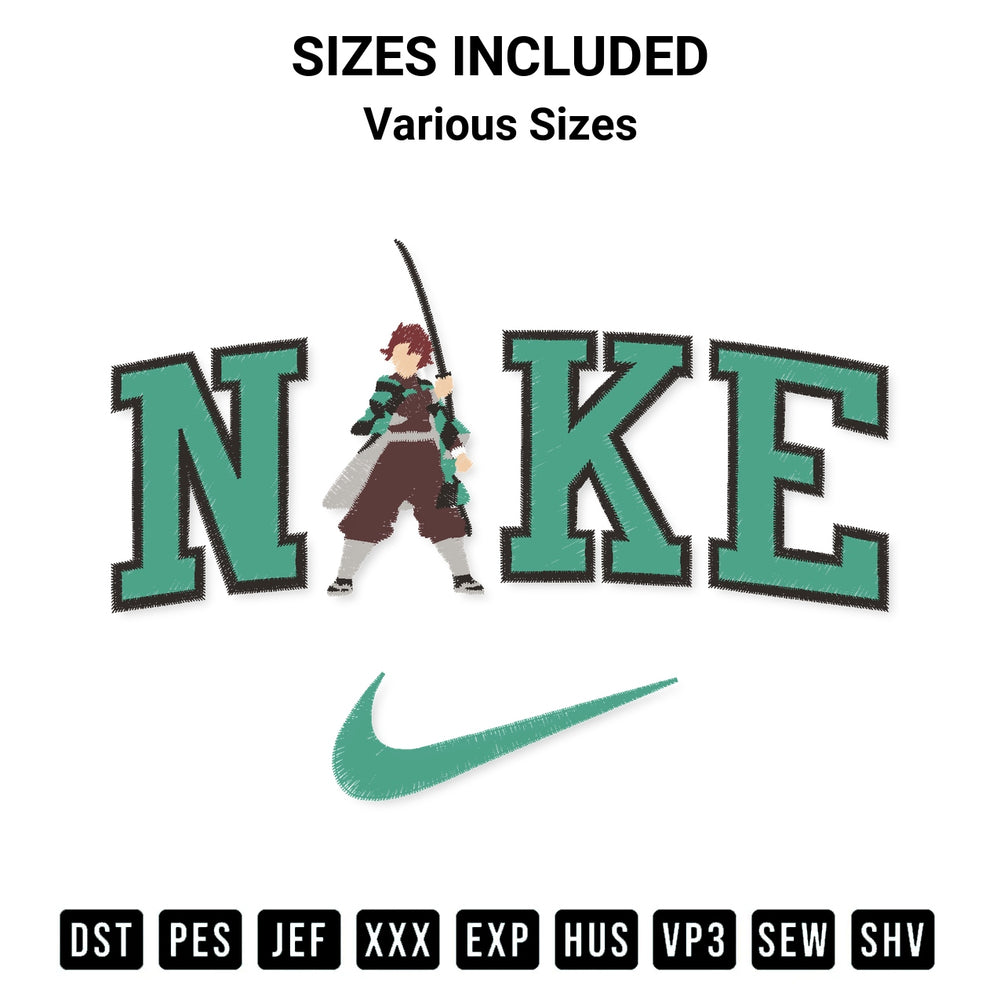 Looking for the perfect pattern? Download the Nike Demon Slayer Tanjiro Embroidery Design embroidery design today at Designspacks.com. Crisp, clean stitching guaranteed. Available sizes: Various Sizes.