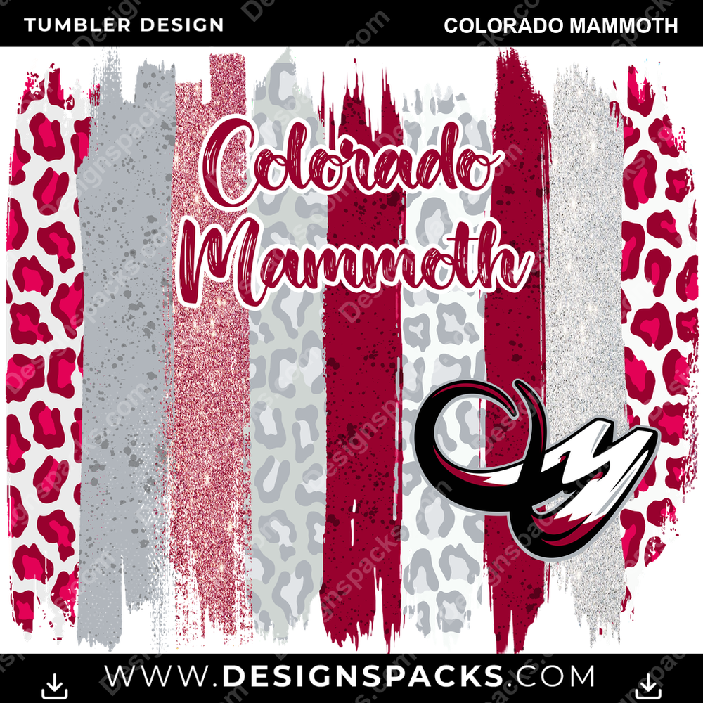 Lacrosse Brush Strokes Colorado Mammoth Tumbler Digital Wrap Design
