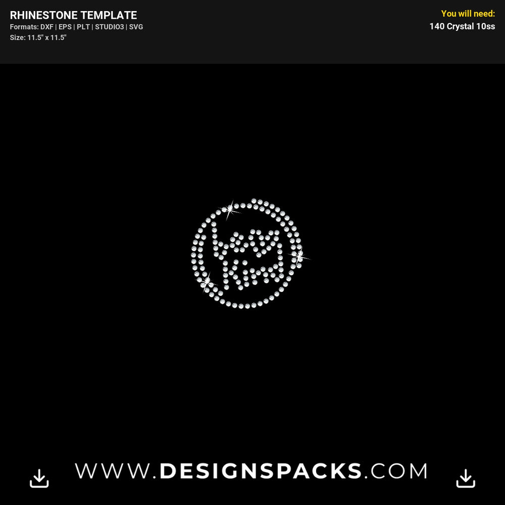 Be Kind Circle Rhinestone Digital Template