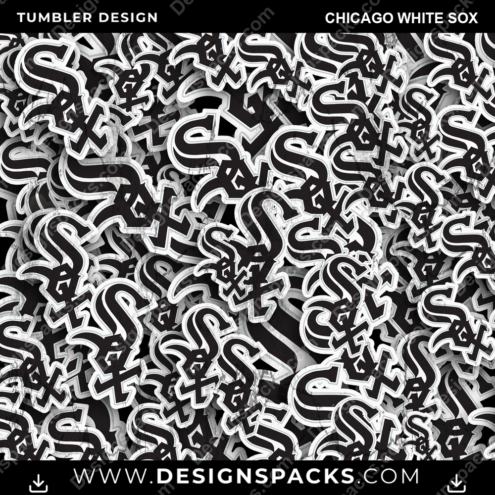 Baseball Logo BG Chicago White Sox Tumbler Digital Wrap Design