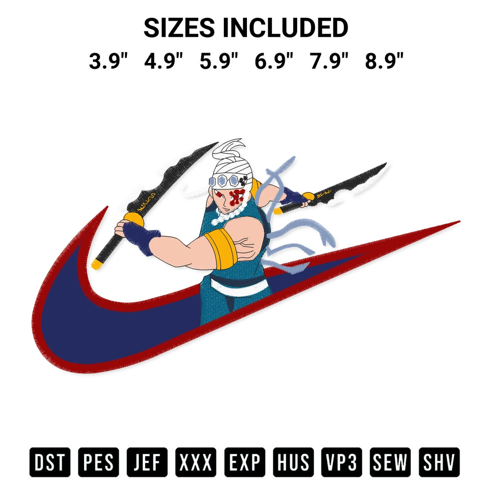 Get the Swoosh Tengen Uzui Embroidery Design embroidery design for your custom crafts! Premium digitized files available for instant download at Designspacks.com. Available sizes: 3.9", 4.9", 5.9", 6.9", 7.9", 8.9".