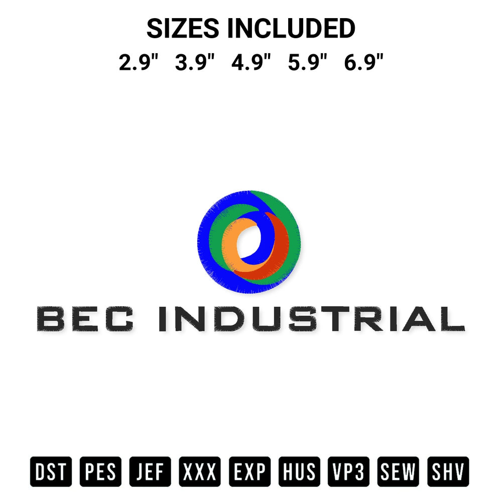 Get the Bec Industrial Embroidery Design embroidery design for your custom crafts! Premium digitized files available for instant download at Designspacks.com. Available sizes: 2.9", 3.9", 4.9", 5.9", 6.9".