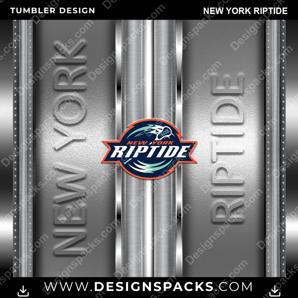 Lacrosse Metallic New York Riptide Tumbler Digital Wrap Design