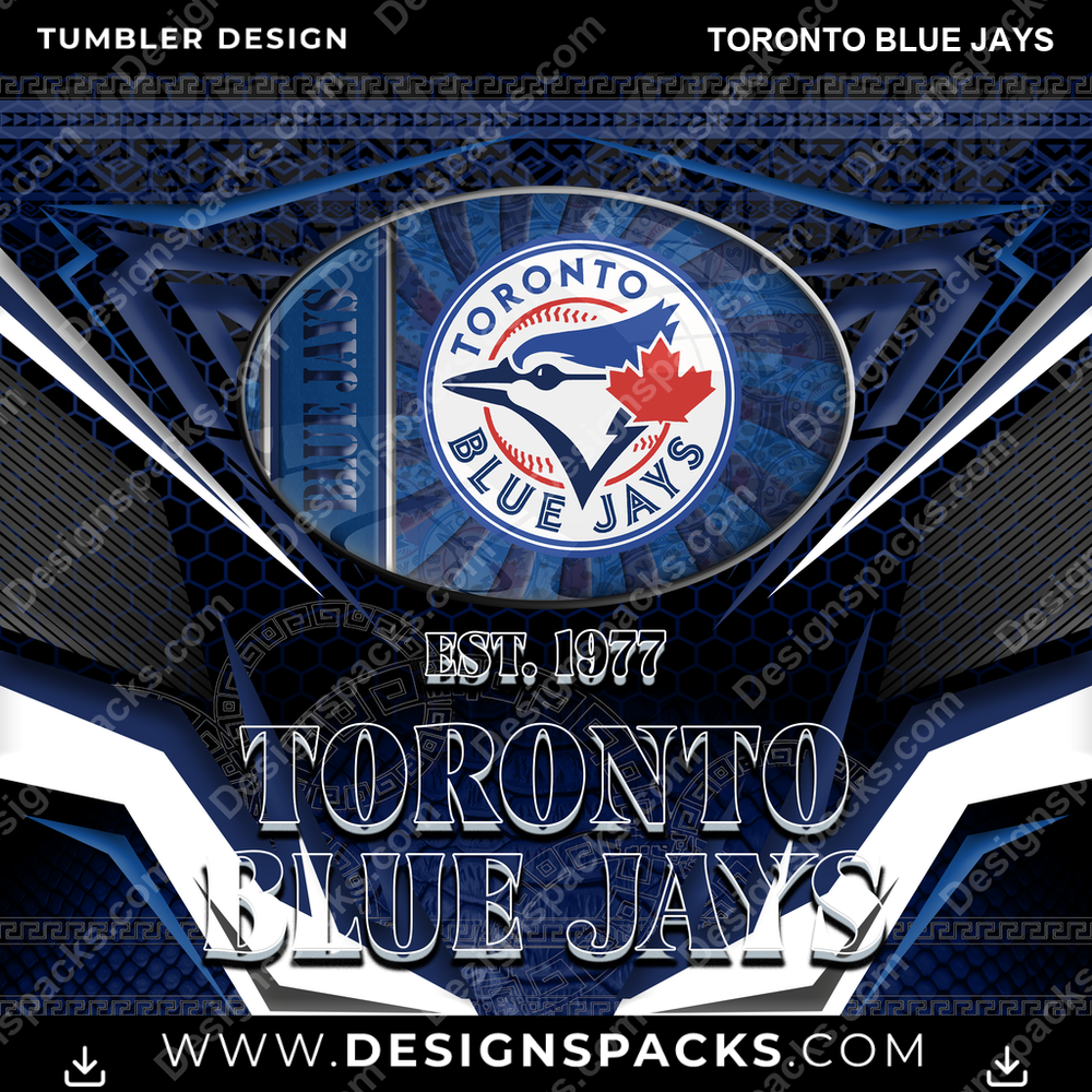 Baseball Tribal Toronto Blue Jays Tumbler Digital Wrap Design