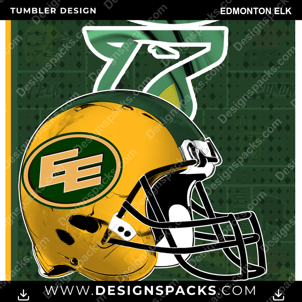 Canada Football Posters Edmonton Elk Tumbler Digital Wrap Design