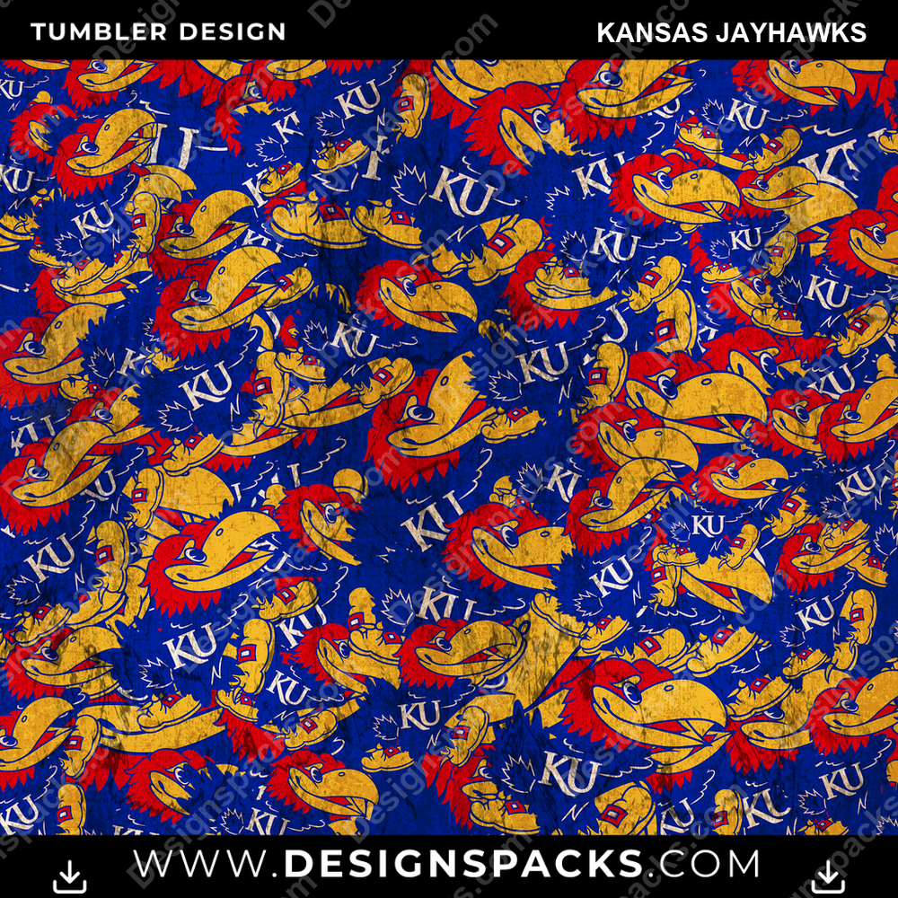 College Sport Logo BG Kansas Jayhawks NCAA College Sport Tumbler Digital Wrap Design Download