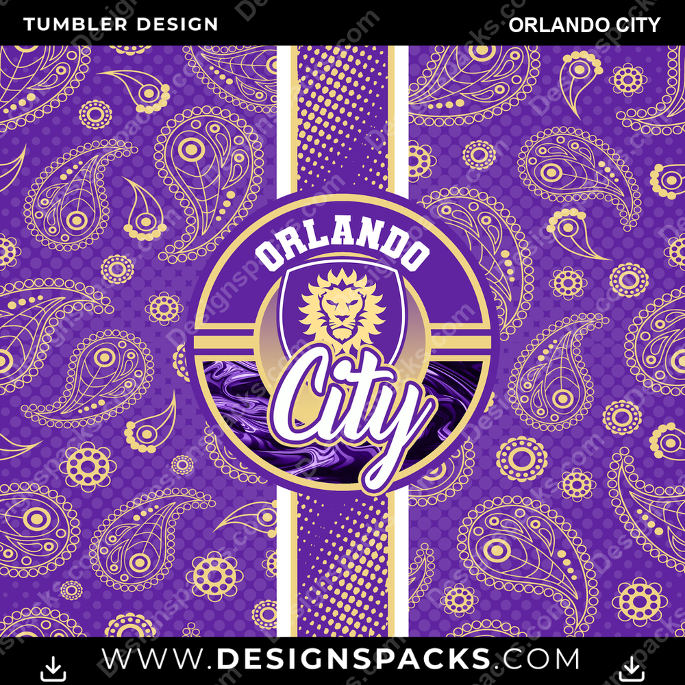 Soccer Handkerchief Orlando City MLS Soccer Tumbler Digital Wrap Design Download