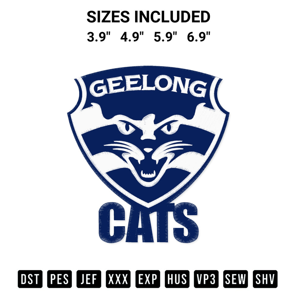 Looking for the perfect pattern? Download the Afl Geelong Cats Logo Embroidery Design embroidery design today at Designspacks.com. Crisp, clean stitching guaranteed. Available sizes: 3.9", 4.9", 5.9", 6.9".