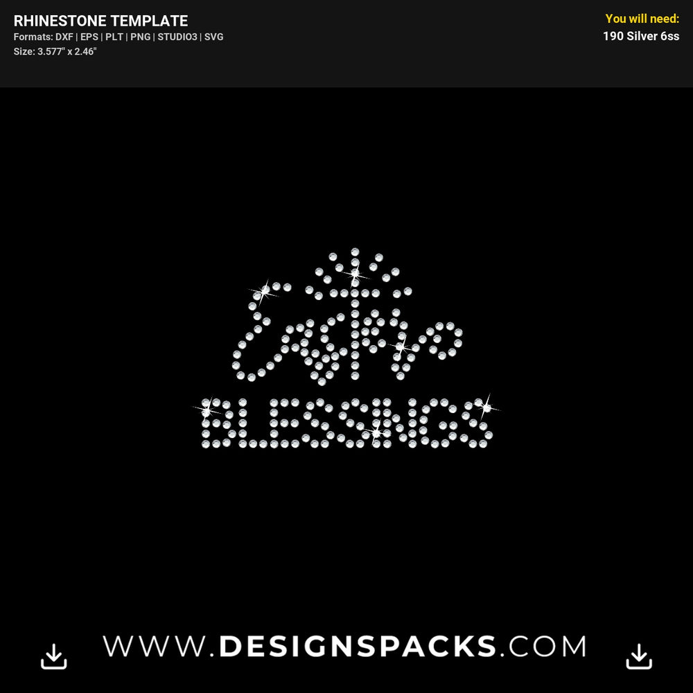 Easter Blessings Cross Faith Rhinestone Digital Template