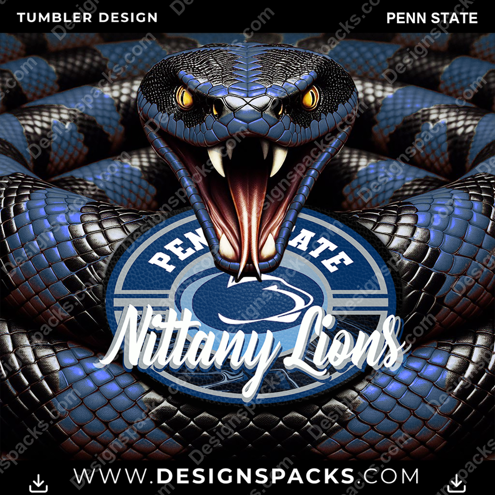 College Sport Rattle Snake Penn State Tumbler Digital Wrap Design