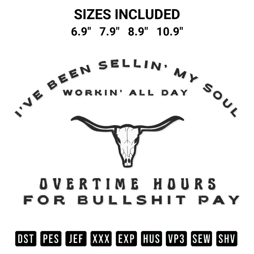 Add a unique touch to your apparel with the Ive Been Selling My Soul Embroidery Design embroidery file. Premium instant download available now on Designspacks.com. Available sizes: 6.9", 7.9", 8.9", 10.9".