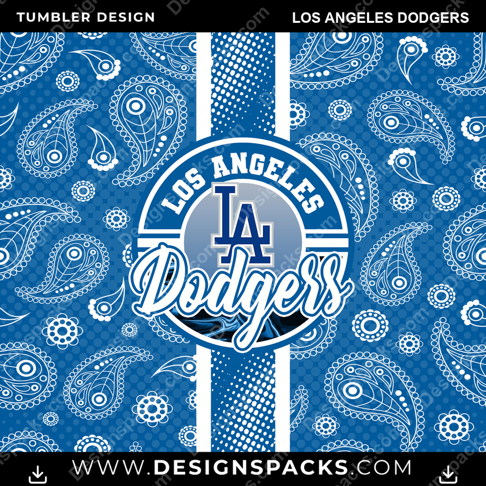 Baseball Handkerchief Los Angeles Dodgers Tumbler Digital Wrap Design