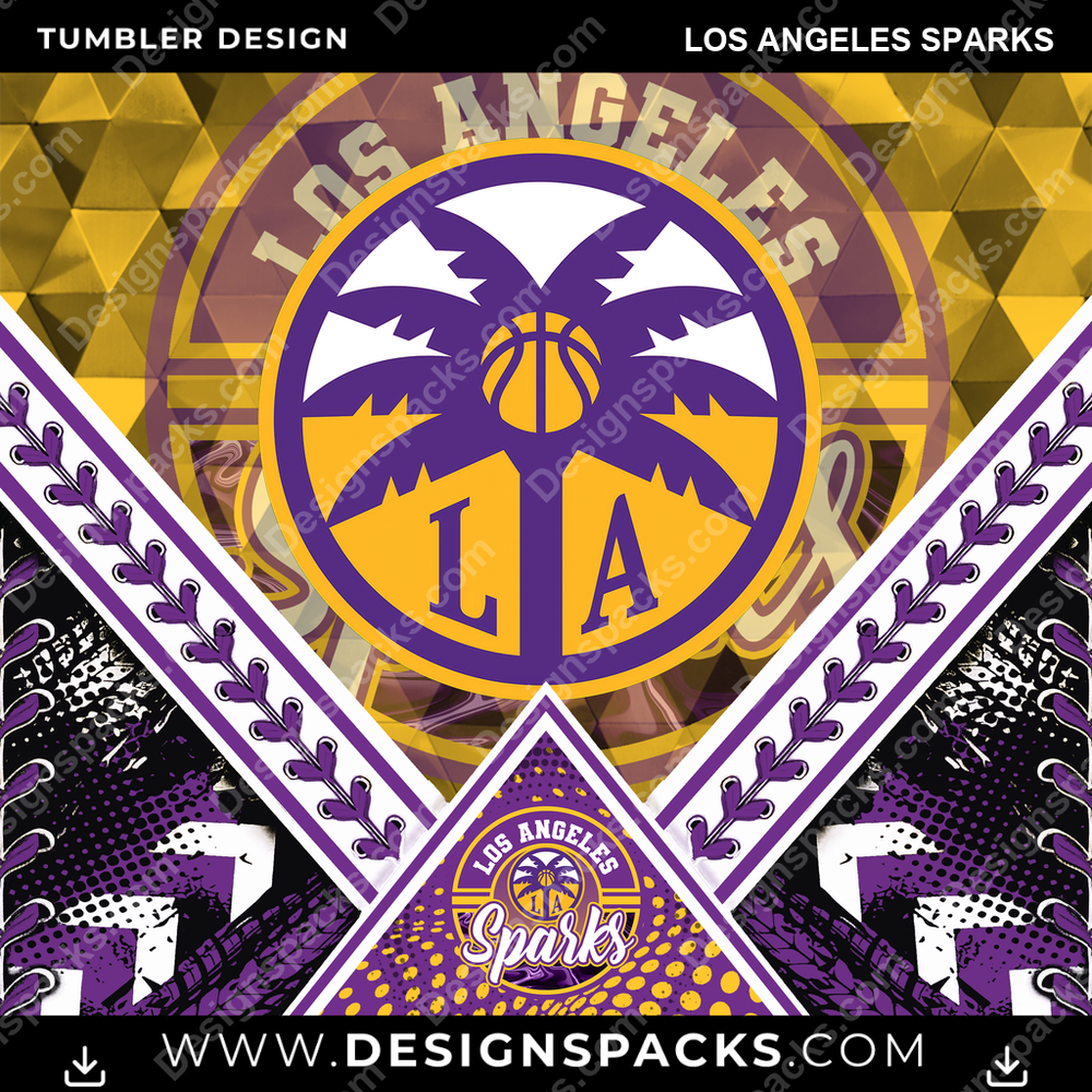 Basketball Diamond Los Angeles Sparks Tumbler Digital Wrap Design