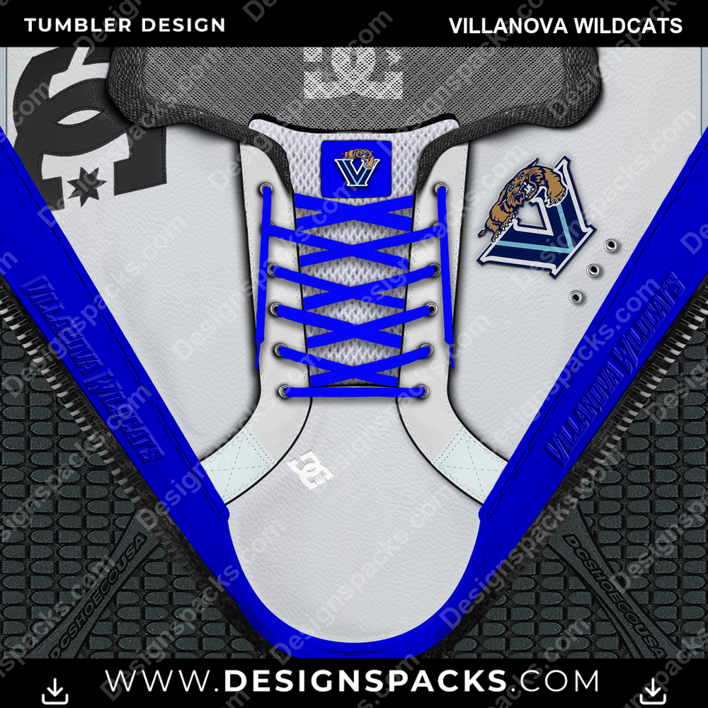 College Sport DC Sneaker Villanova Wildcats NCAA College Sport Tumbler Digital Wrap Design Download
