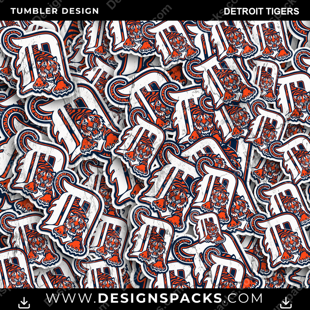 Baseball Logo BG Detroit Tigers Tumbler Digital Wrap Design