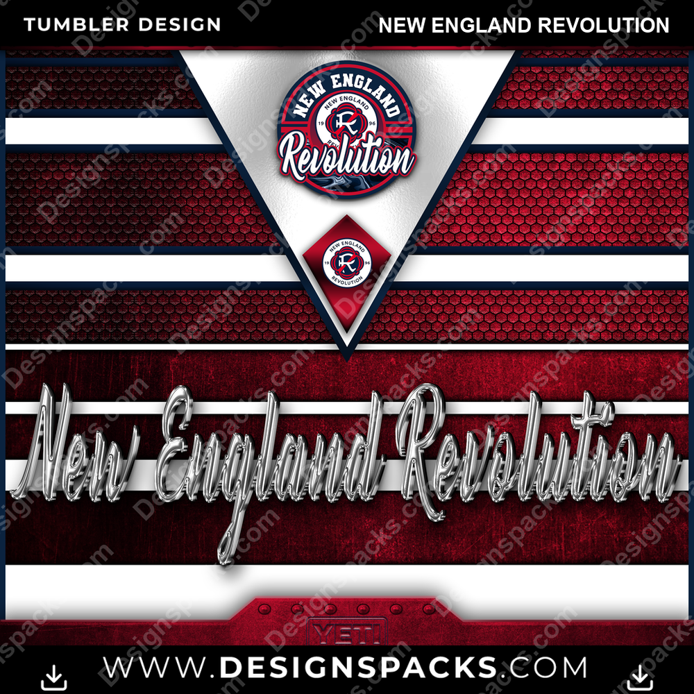 US Soccer YETI New England Revolution Tumbler Digital Wrap Design Download