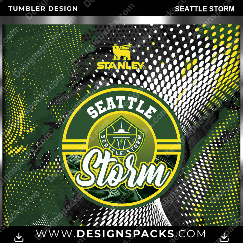 Basketball Stanley Seattle Storm Tumbler Digital Wrap Design