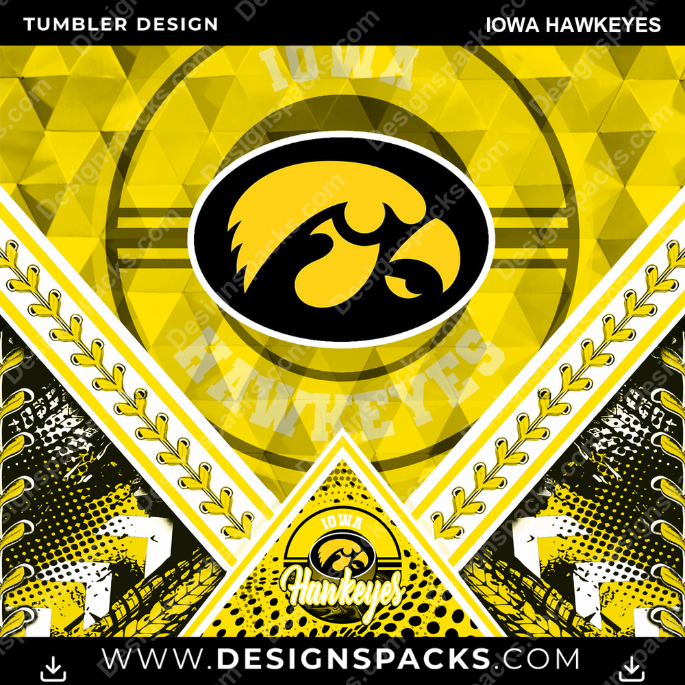 College Sport Diamond Iowa Hawkeyes NCAA College Sport Tumbler Digital Wrap Design Download