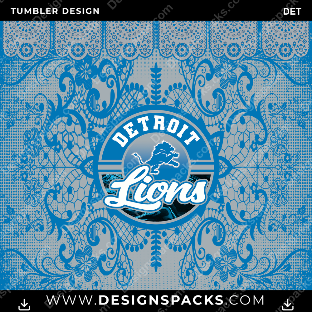 Football Lace & Logo DET Tumbler Digital Wrap Design