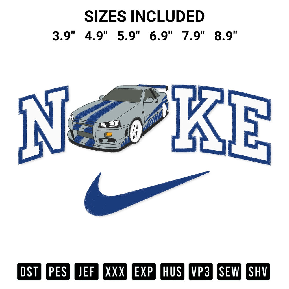 Get the Brian Bullet Car X Nike Embroidery Design embroidery design for your custom crafts! Premium digitized files available for instant download at Designspacks.com. Available sizes: 3.9", 4.9", 5.9", 6.9", 7.9", 8.9".