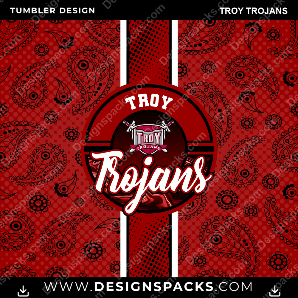 College Sport Handkerchief Troy Trojans NCAA College Sport Tumbler Digital Wrap Design Download