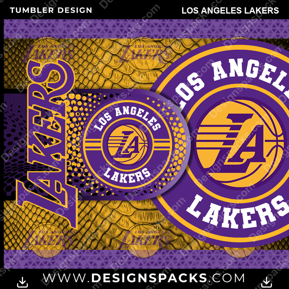 Basketball Hyper Los Angeles Lakers Tumbler Digital Wrap Design
