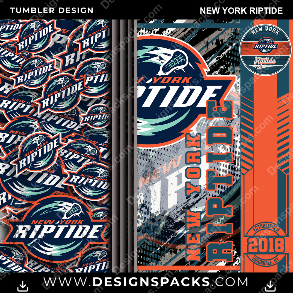 Lacrosse Sports New York Riptide Tumbler Digital Wrap Design