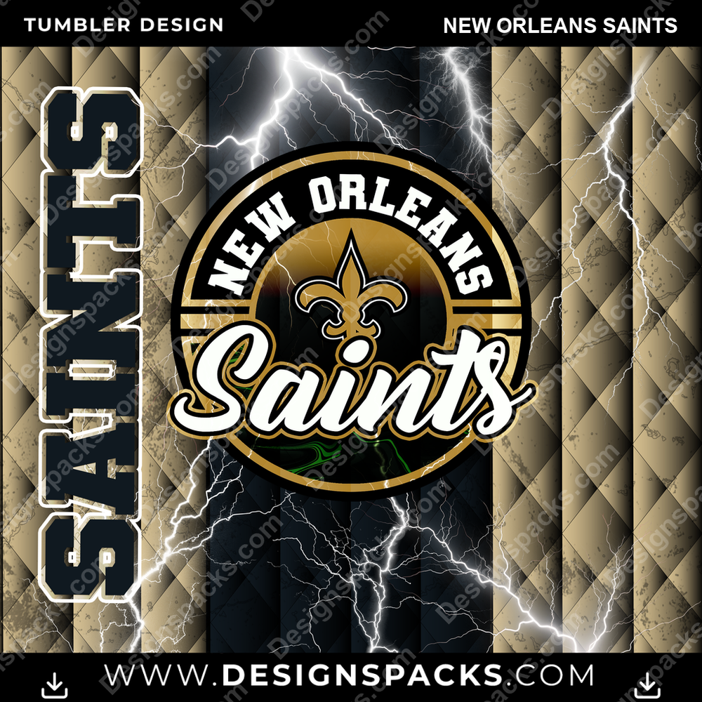 Football Diamond New Orleans Saints Tumbler Digital Wrap Design