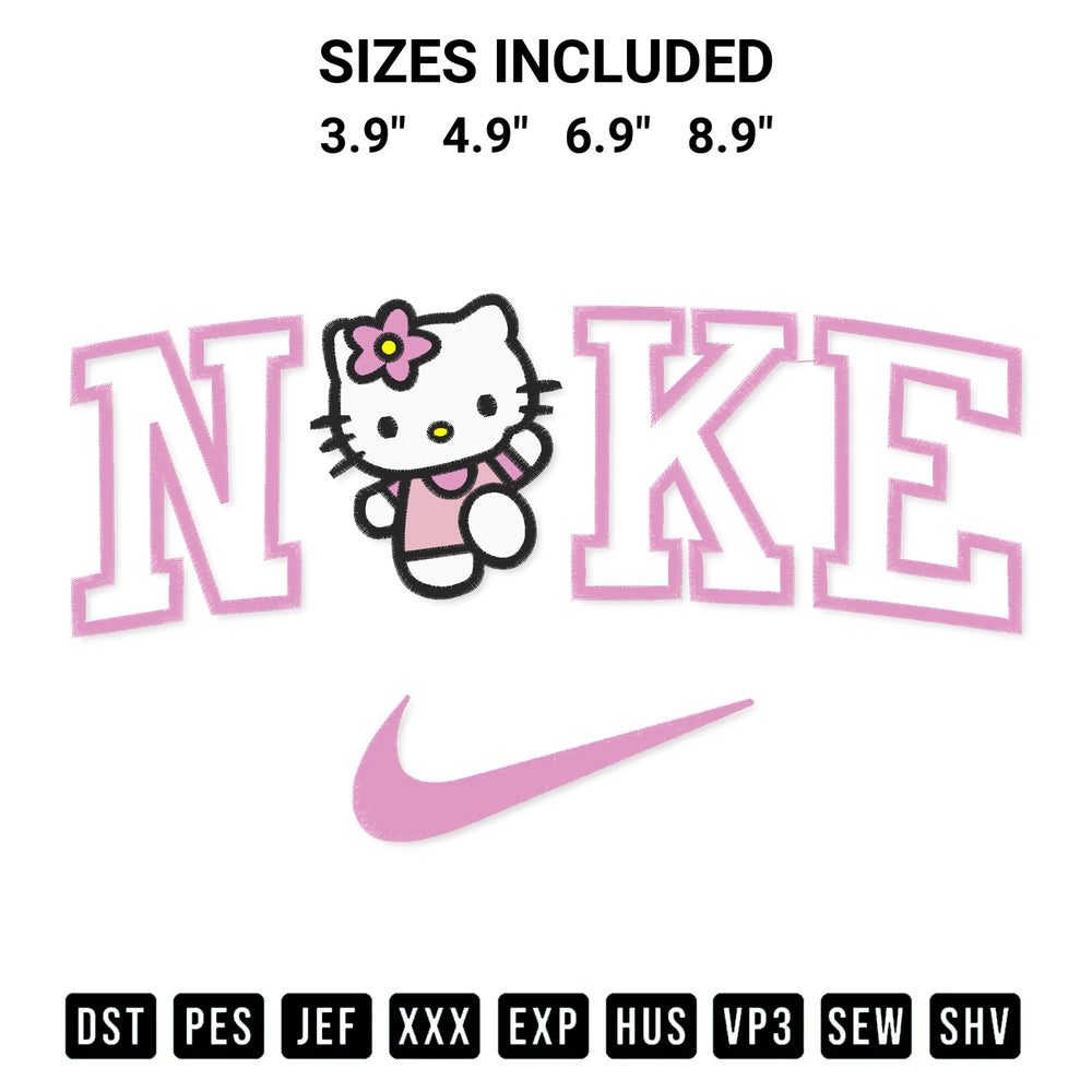 Looking for the perfect pattern? Download the Nike Hello Kitty Embroidery Design embroidery design today at Designspacks.com. Crisp, clean stitching guaranteed. Available sizes: 3.9", 4.9", 6.9", 8.9".