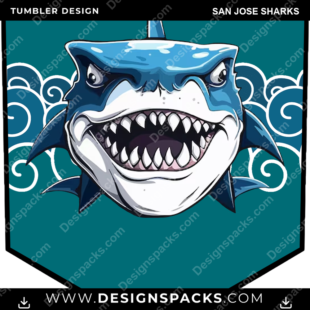 Hockey Sigil San Jose Sharks NHL Hockey Tumbler Digital Wrap Design Download