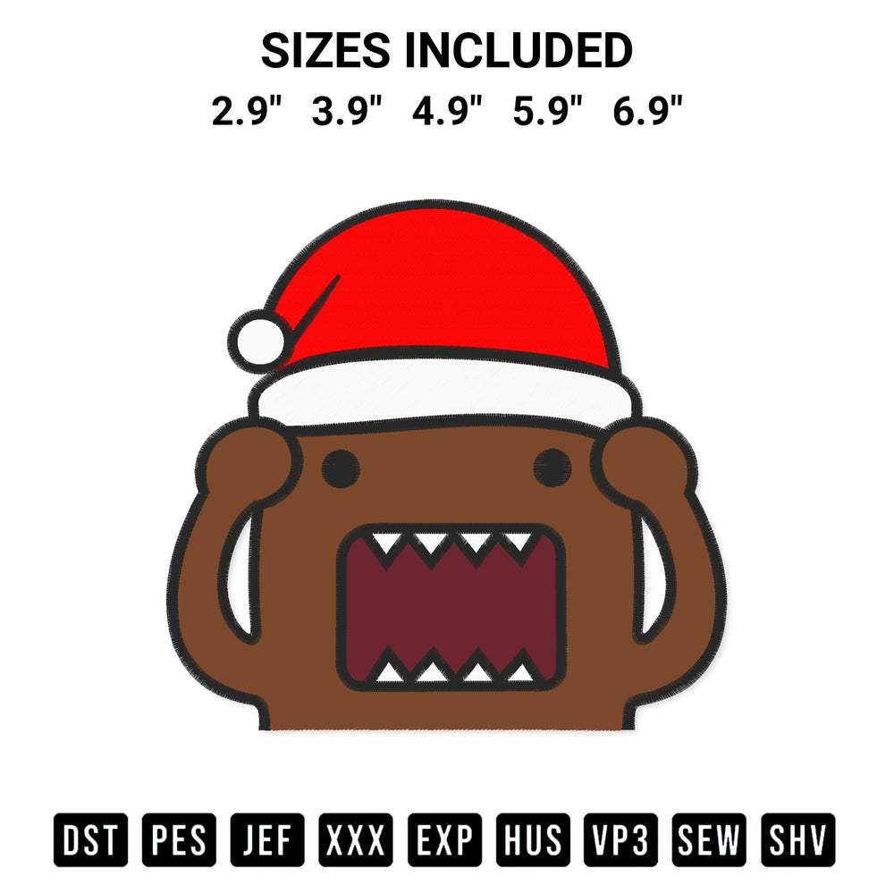 Get the Kun Domo Santa Embroidery Design embroidery design for your custom crafts! Premium digitized files available for instant download at Designspacks.com. Available sizes: 2.9", 3.9", 4.9", 5.9", 6.9".