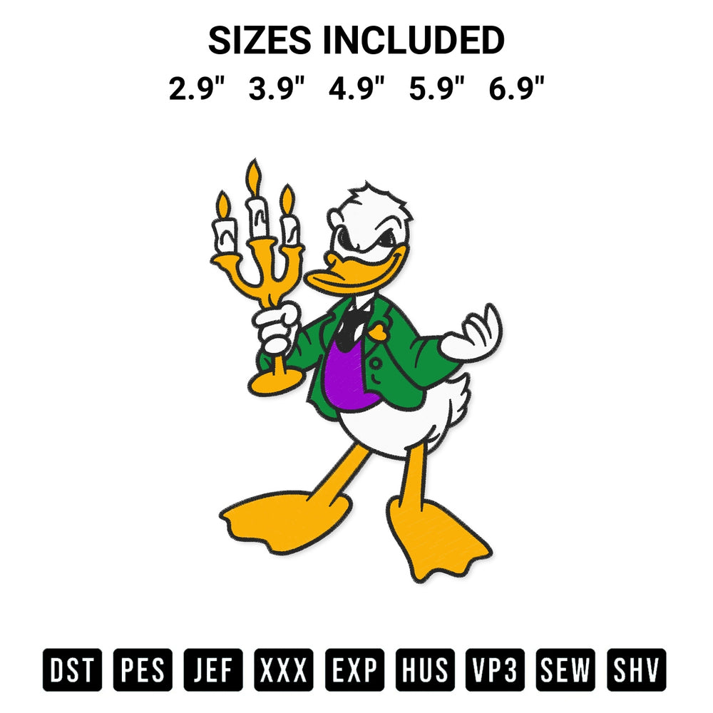 Stitch like a pro with the Haunted Mansion Donald Duck Embroidery Design embroidery pattern from Designspacks.com. High-quality digital machine embroidery file. Available sizes: 2.9", 3.9", 4.9", 5.9", 6.9".