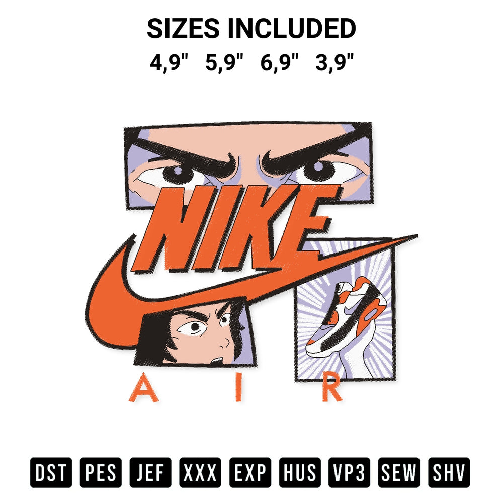 Elevate your next project with our Camiseta Nike Anime Sportswear Logo Embroidery Design embroidery file. Shop high-quality digital patterns instantly at Designspacks.com. Available sizes: 4,9", 5,9", 6,9", 3,9".