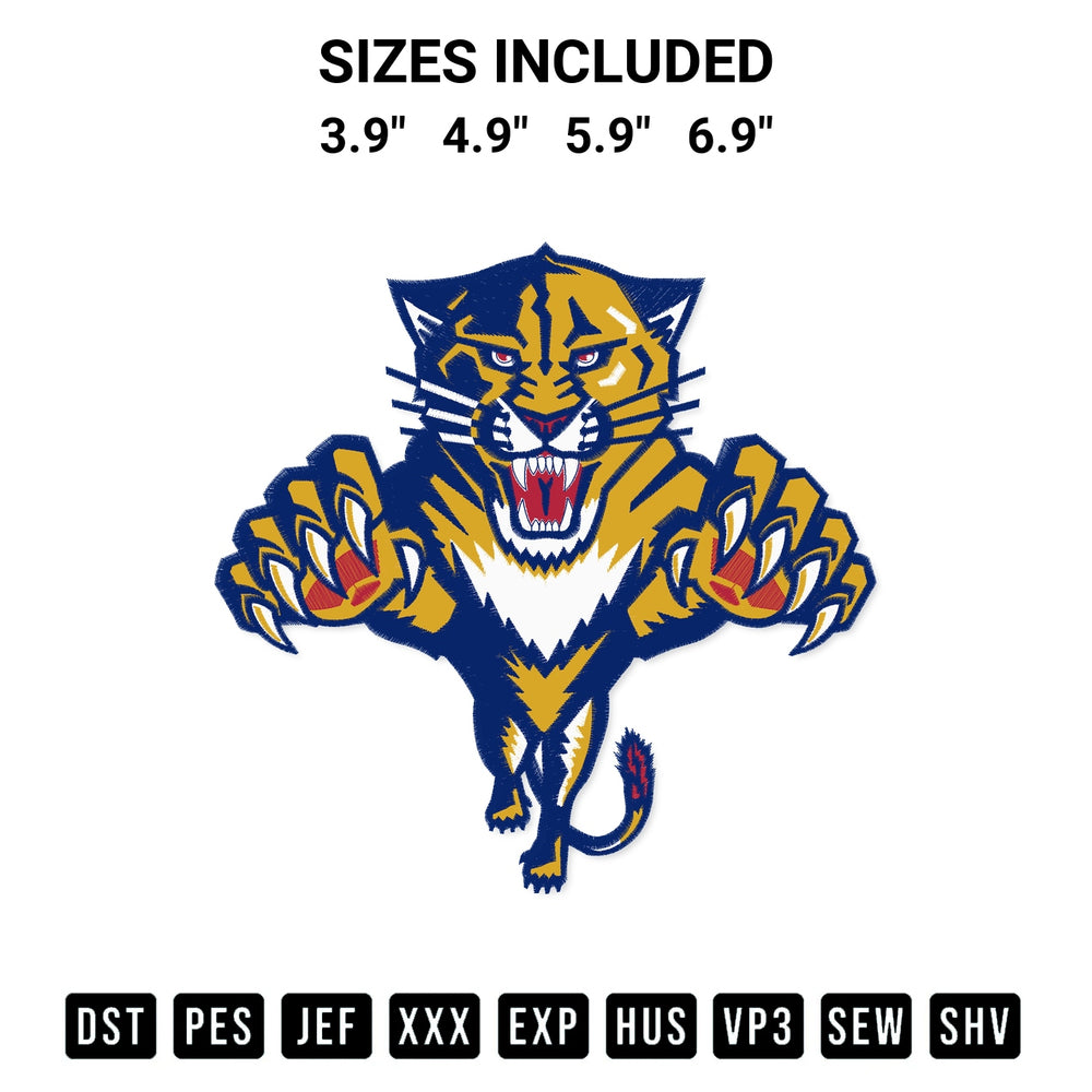 Get the Nhl Florida Panthers Embroidery Design embroidery design for your custom crafts! Premium digitized files available for instant download at Designspacks.com. Available sizes: 3.9", 4.9", 5.9", 6.9".