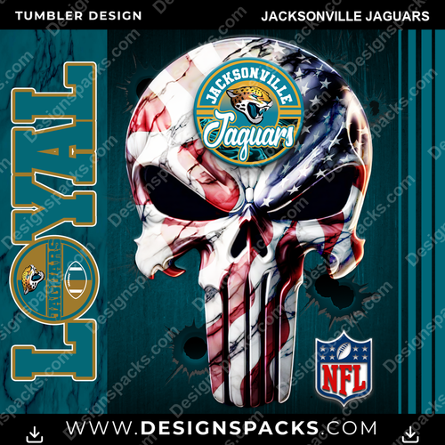 Football Loyal Jacksonville Jaguars NFL Football Tumbler Digital Wrap Design Download