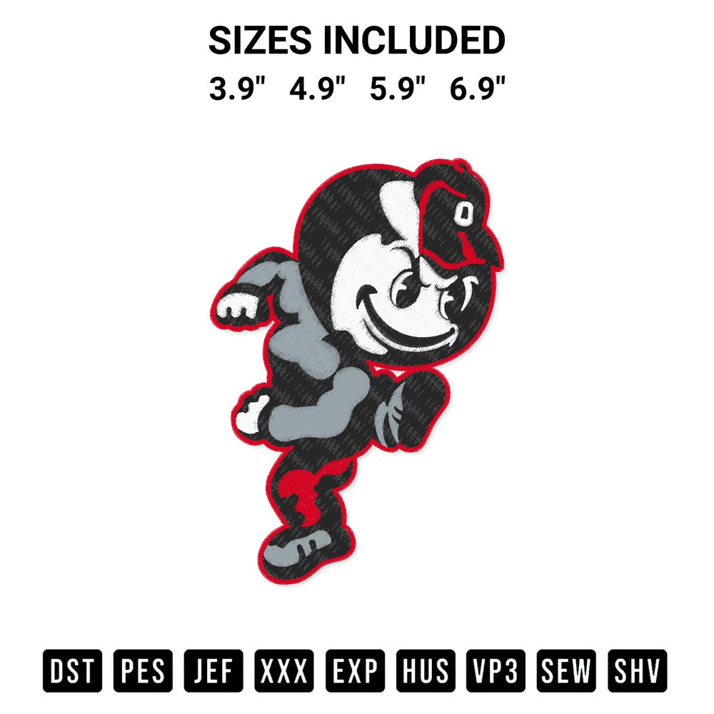 Elevate your next project with our Brutus Buckeye Embroidery Design embroidery file. Shop high-quality digital patterns instantly at Designspacks.com. Available sizes: 3.9", 4.9", 5.9", 6.9".
