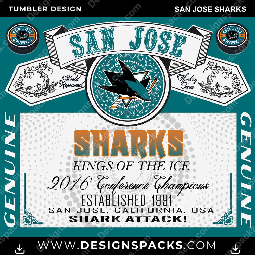 Hockey Budweiser San Jose Sharks Tumbler Digital Wrap Design
