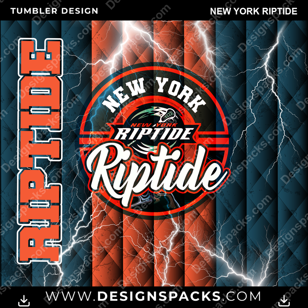 Lacrosse Diamond New York Riptide Tumbler Digital Wrap Design