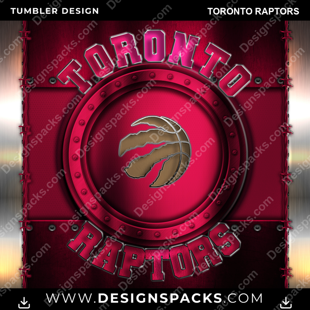 Basketball Metal Toronto Raptors Tumbler Digital Wrap Design