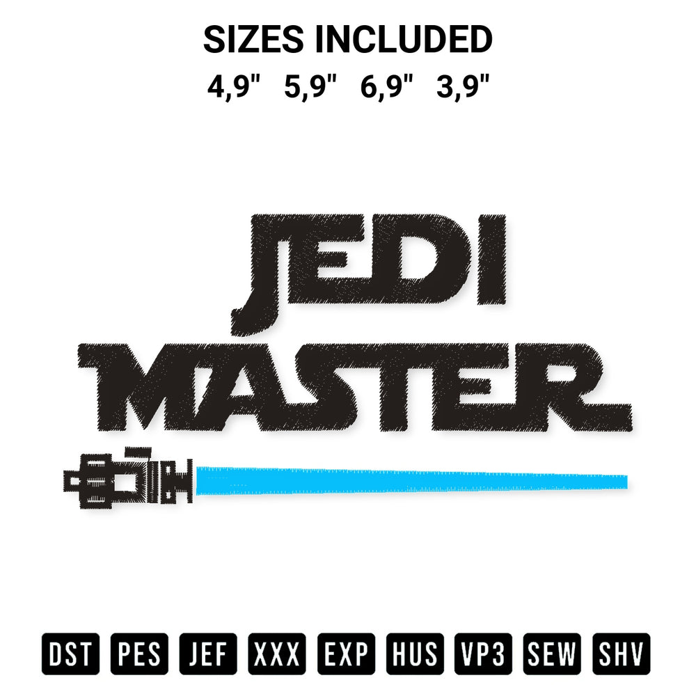 Add a unique touch to your apparel with the Star Wars Jedi Master Logo Embroidery Design embroidery file. Premium instant download available now on Designspacks.com. Available sizes: 4,9", 5,9", 6,9", 3,9".