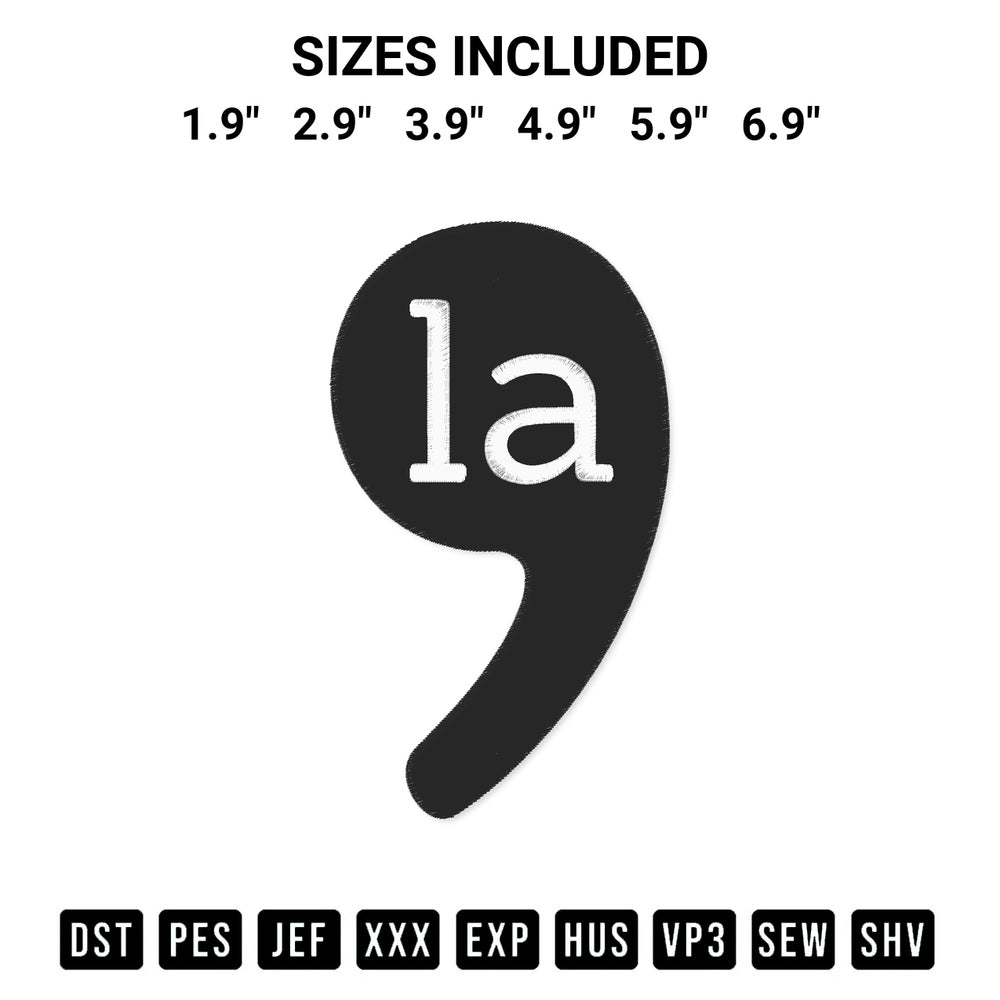 Stitch like a pro with the Comma La Harris 2024 Embroidery Design embroidery pattern from Designspacks.com. High-quality digital machine embroidery file. Available sizes: 1.9", 2.9", 3.9", 4.9", 5.9", 6.9".