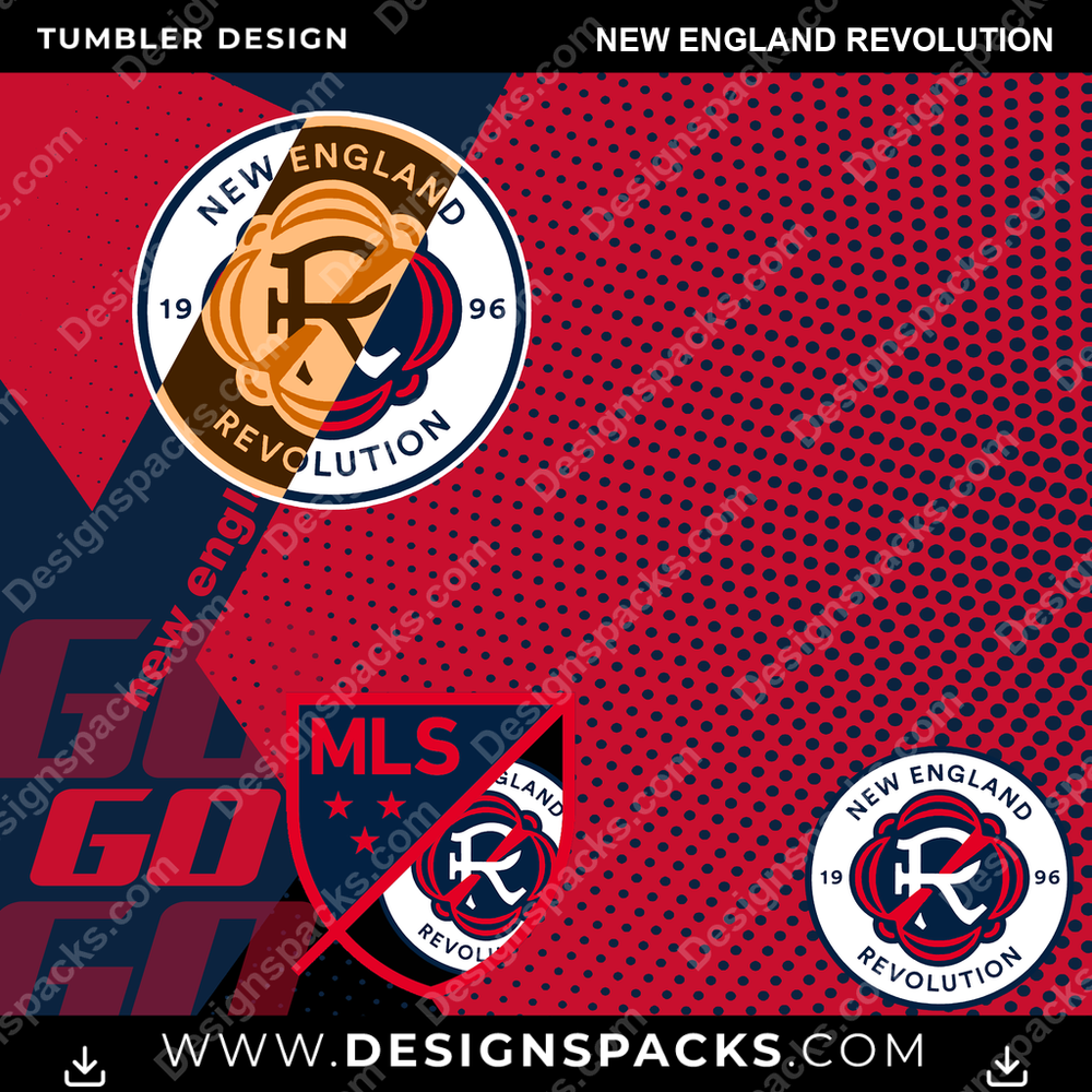 US Soccer GO New England Revolution Tumbler Digital Wrap Design