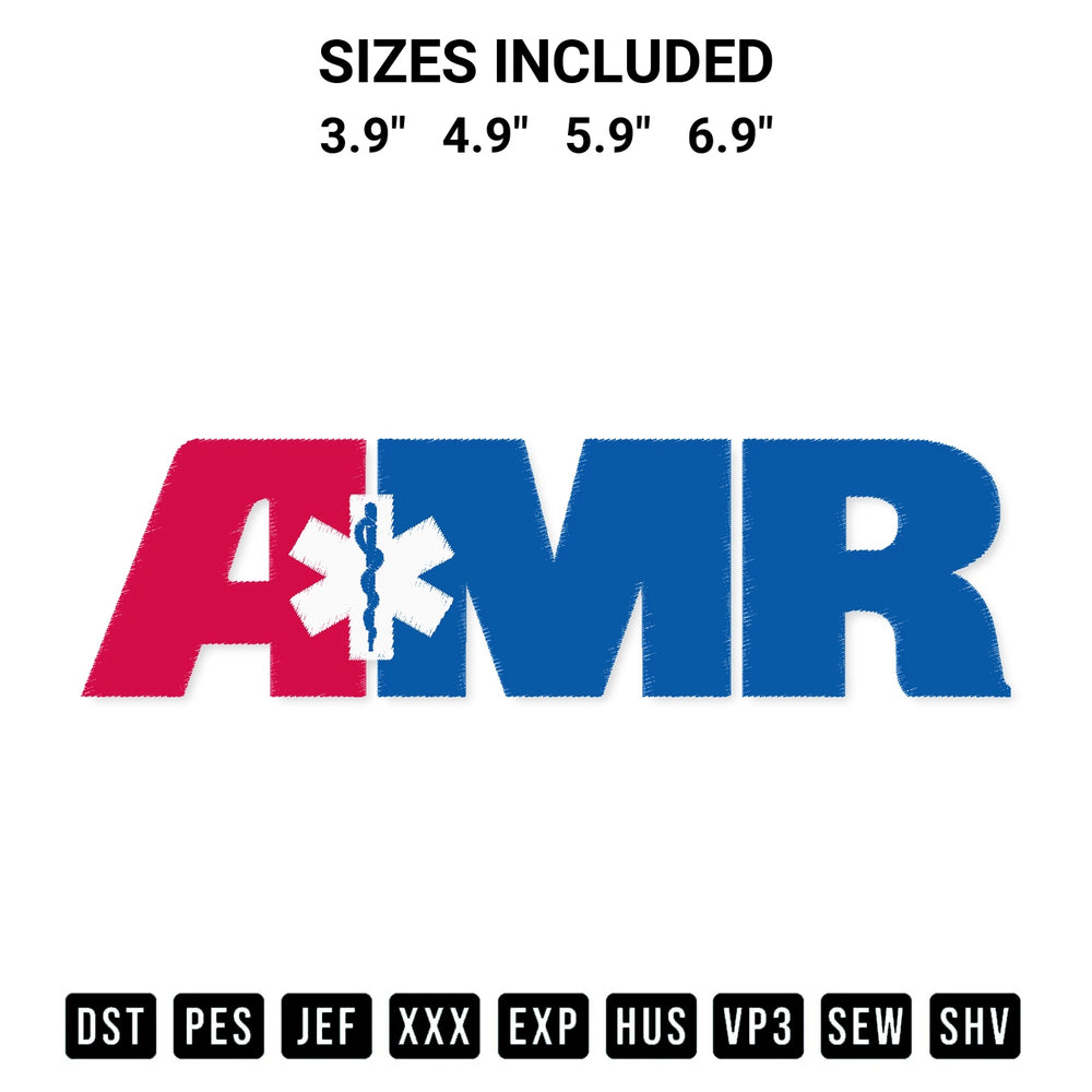 Create amazing crafts with the American Medical Response Embroidery Design embroidery file. High-quality digital download from Designspacks.com, perfect for beginners and pros. Available sizes: 3.9", 4.9", 5.9", 6.9".