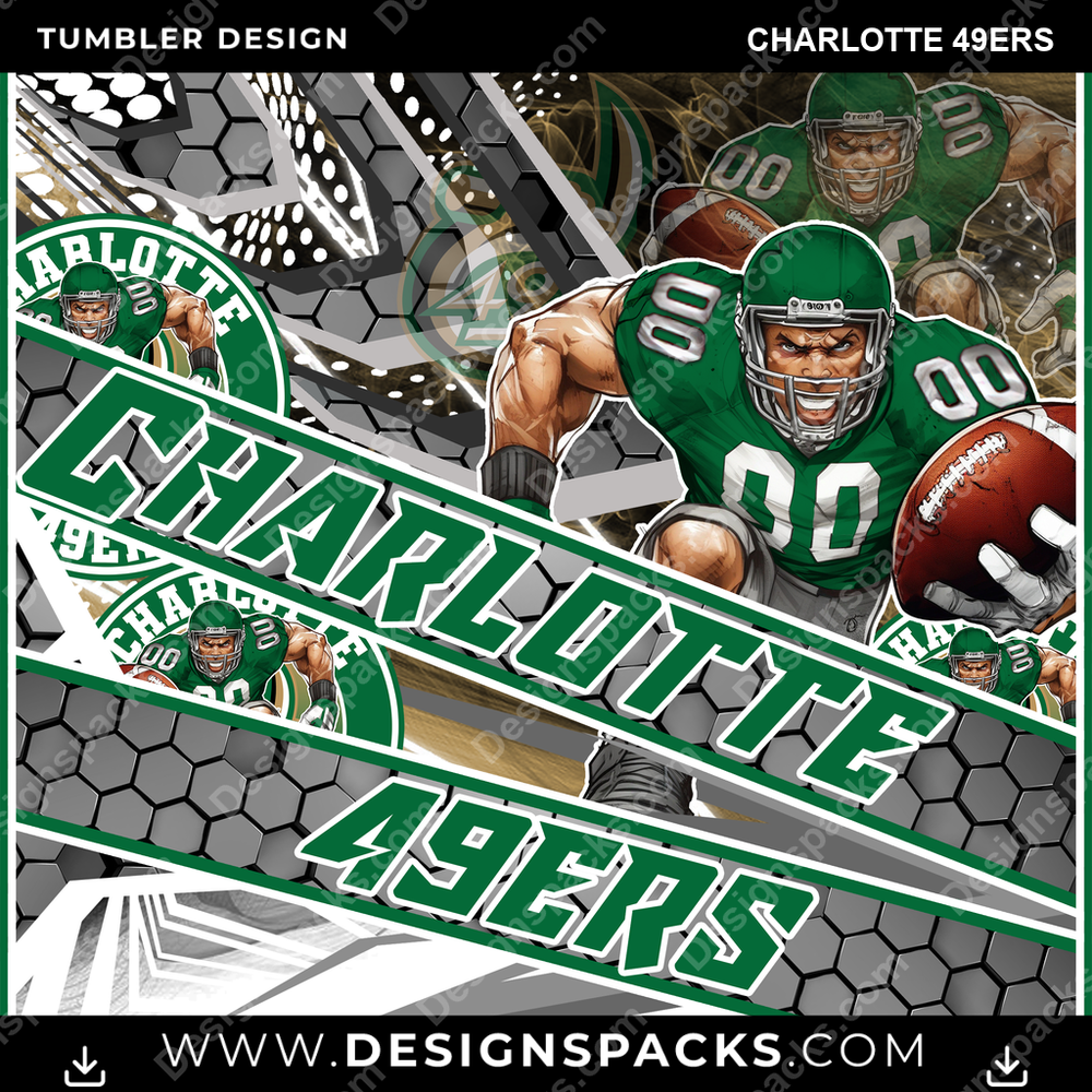 College Sport Fathead Charlotte 49ers NCAA College Sport Tumbler Digital Wrap Design Download
