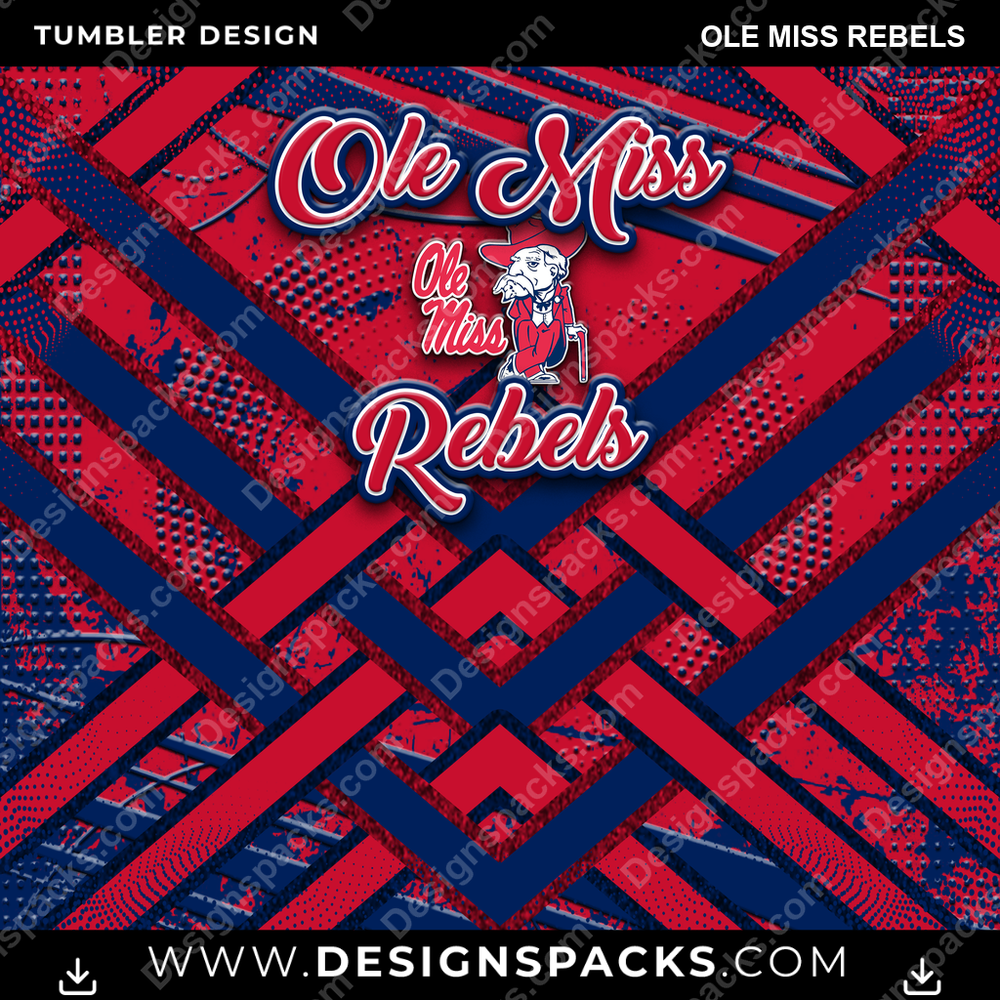 College Sport Glitter Stripe Ole Miss Rebels NCAA College Sport Tumbler Digital Wrap Design Download