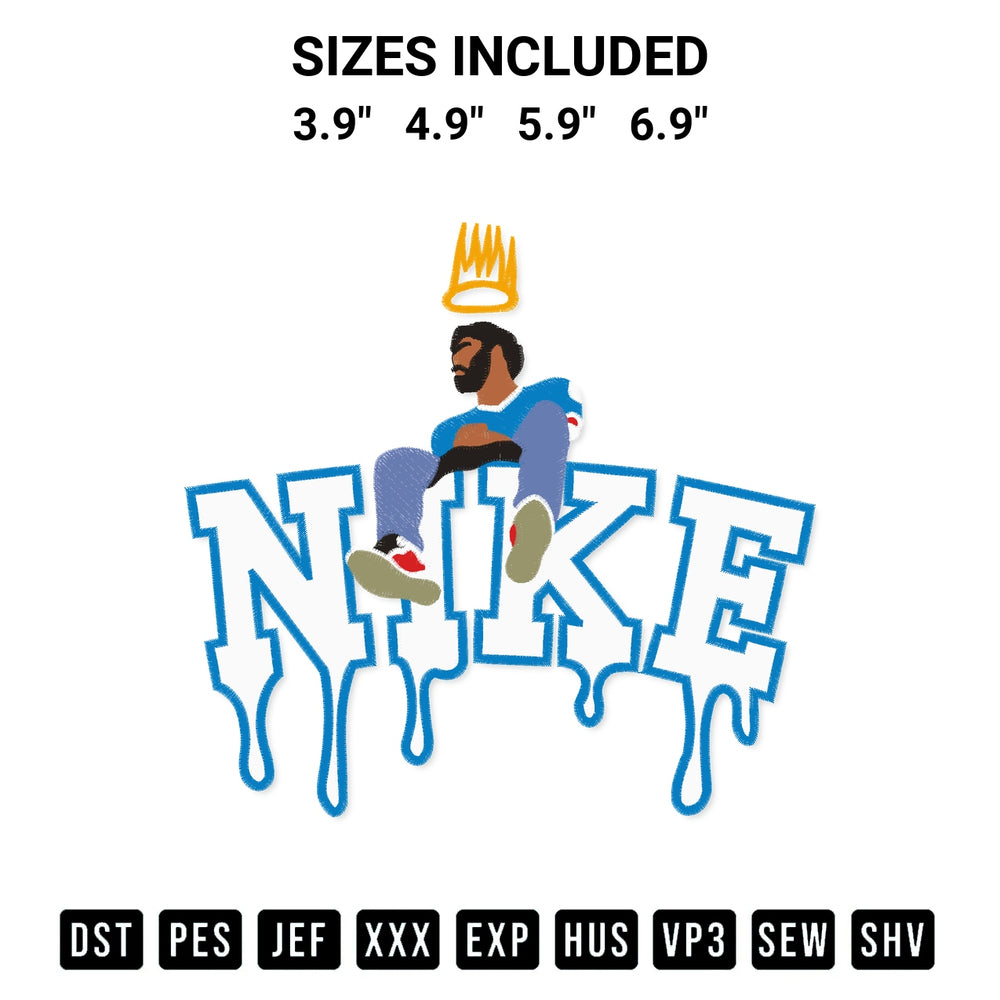 Elevate your next project with our J Cole Drip Nike Embroidery Design embroidery file. Shop high-quality digital patterns instantly at Designspacks.com. Available sizes: 3.9", 4.9", 5.9", 6.9".