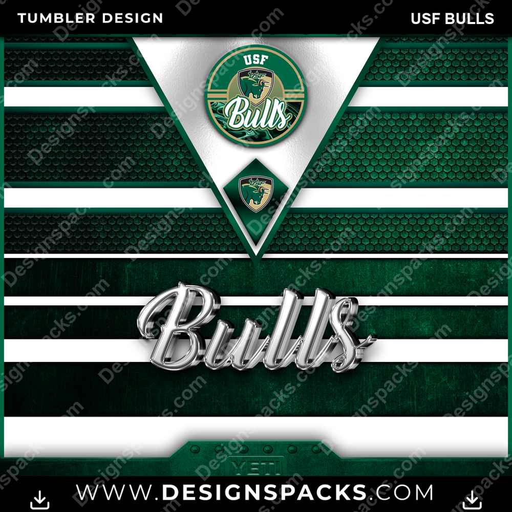 College Sport YETI USF Bulls NCAA College Sport Tumbler Digital Wrap Design Download