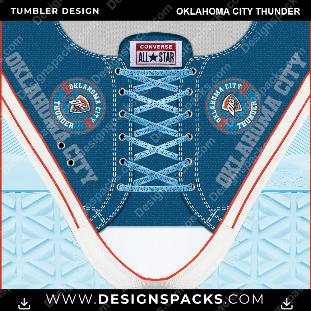 Basketball Converse Oklahoma City Thunder Tumbler Digital Wrap Design