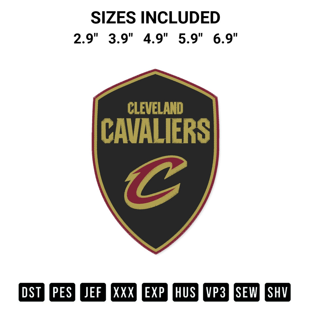 Download the Cleveland Cavaliers Embroidery Design machine embroidery design exclusively at Designspacks.com. Premium digitized pattern for apparel and DIY crafts. Available sizes: 2.9", 3.9", 4.9", 5.9", 6.9".